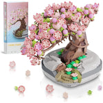 Mini Bricks Cherry Blossom Tree Building Set - Sakura Bonsai DIY Toy, Birthday Gift For Kids 6+ Years Old,