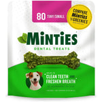 Minties Dental Chews For Dogs, 80 Count, Vet-Recommended Mint-Flavored Dental Treats For Tiny/Small Dogs 5-24 Lbs, Dental Bones Clean Teeth, Fight Bad Breath, And Removes Plaque And Tartar,