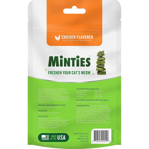 Minties Dental Treats For Cats, Chicken Flavored Treats For Cats, Freshens Breath And Controls Tartar, 2.5oz,