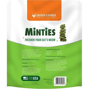 Minties Dental Treats For Cats, Chicken Flavored Treats For Cats, Freshens Breath And Controls Tartar, 10oz,