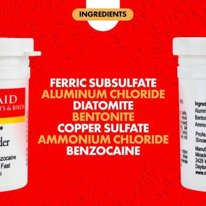 Miracle Care Kwik Stop Styptic Powder 0.5 oz for Dogs Cats Birds Stops Bleeding Fast with Benzocaine for Pain Relief