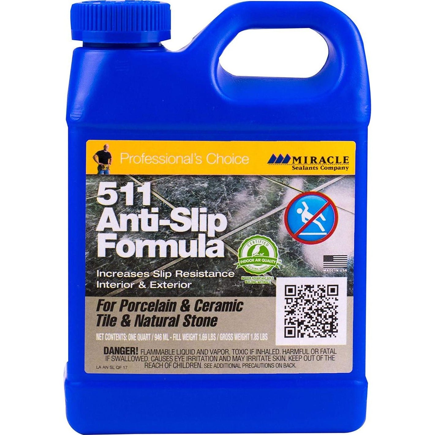Miracle Sealants ANTISLIP6 511 Anti Slip Penetrating Sealers, Quart, Clear, 32 Fl Oz,753927514548