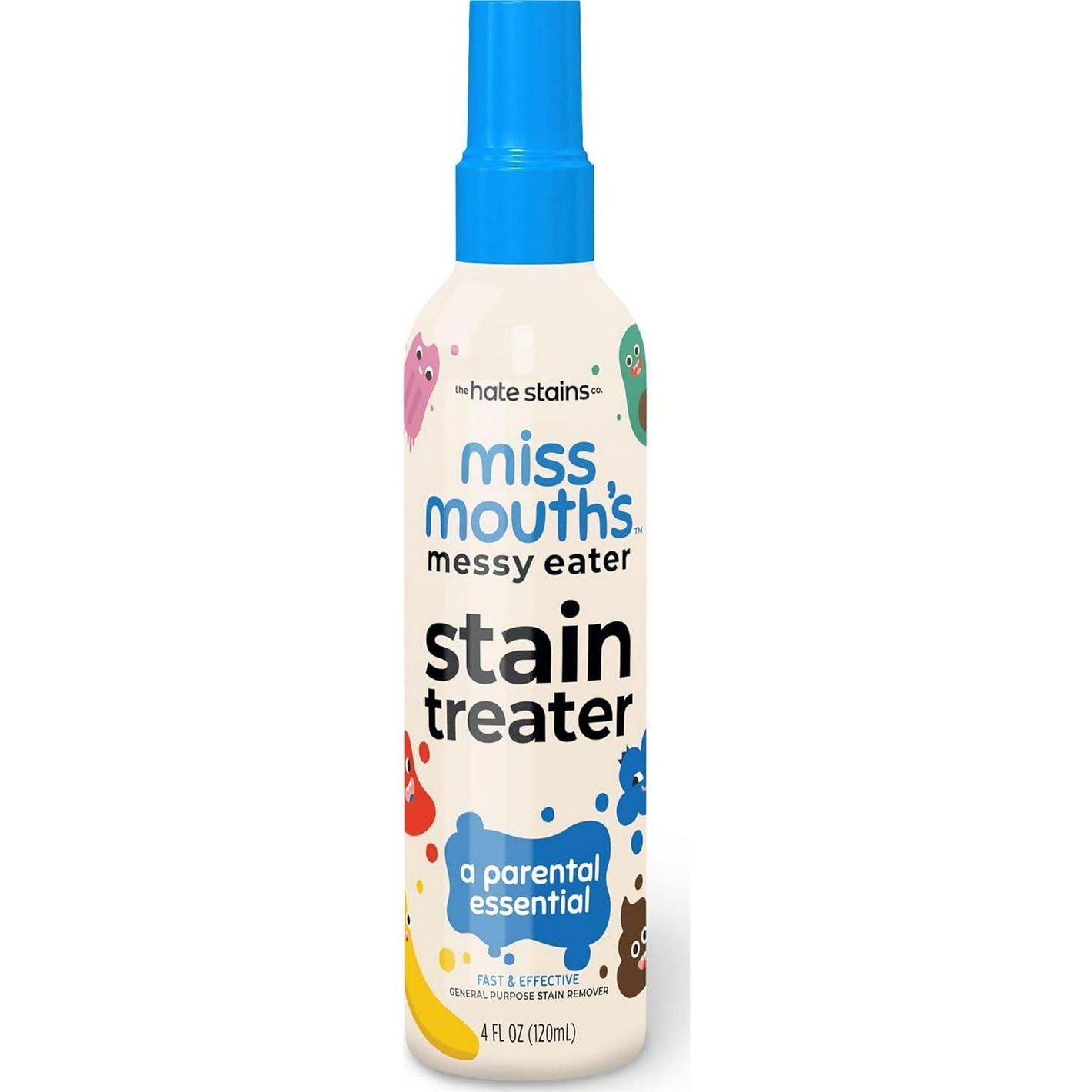 Miss Mouth's Messy Eater Stain Treater Spray - 4oz Stain Remover - Newborn And Baby Essentials - No Dry Cleaning Food, Grease, Coffee Off Laundry, Underwear, Fabric,