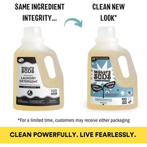 Molly's Suds Liquid Laundry Detergent, Clean Laundry Detergent Soap for Sensitive Skin, 2x Concentrated, High Efficiency (HE), Unscented, 100 Loads