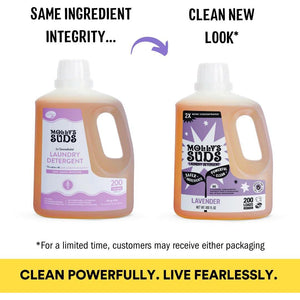 Molly’s Suds Liquid Laundry Detergent, Clean Laundry Soap for Sensitive Skin, 2X Concentrated, HE Lavender, 200 Loads