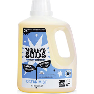 Molly's Suds Molly's Suds Liquid Laundry Detergent | Clean Laundry Detergent Soap For Sensitive Skin | 2x Concentrated, High Efficiency (HE) (Ocean Mist - 200 Loads)