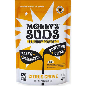 Molly’s Suds Original Laundry Detergent Powder, Sensitive Skin Formula, Simple & Effective Ingredients, Stain Fighting, 120 Loads, Citrus Grove