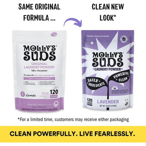 Molly’s Suds Original Laundry Detergent Powder, 120 Loads, Lavender, Safe for Sensitive Skin