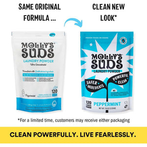 Molly's Suds Molly's Suds Original Laundry Detergent Powder | Clean Laundry Detergent Powder For Sensitive Skin | Simple, Effective Ingredients, Stain Fighting | 240 Load (Peppermint)