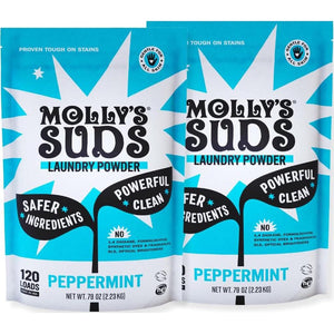 Molly's Suds Molly's Suds Original Laundry Detergent Powder | Clean Laundry Detergent Powder For Sensitive Skin | Simple, Effective Ingredients, Stain Fighting | 240 Load (Peppermint)