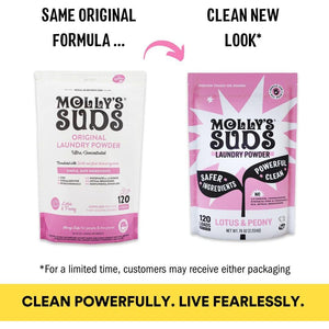 Molly’s Suds Original Laundry Detergent Powder, 120 Loads, Sensitive Skin Formula with Lotus & Peony, Simple & Effective Stain Fighting