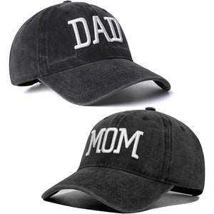 Mom And Dad Hats Set Of 2 Pcs Embroidered Adjustable Baseball Caps Gift For Parents Couples Classic Mom Dad Gifts Hat,Does not Apply