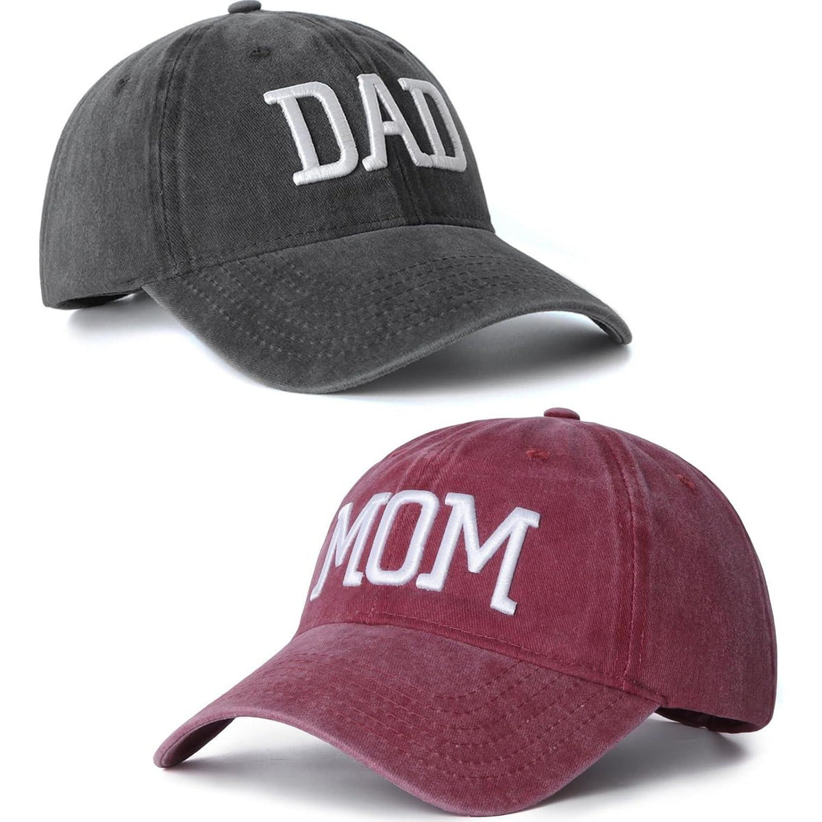 Mom And Dad Hats Set Of 2 Pcs Embroidered Adjustable Baseball Caps Gift For Parents Couples Classic Mom Dad Gifts Hat,Does not Apply