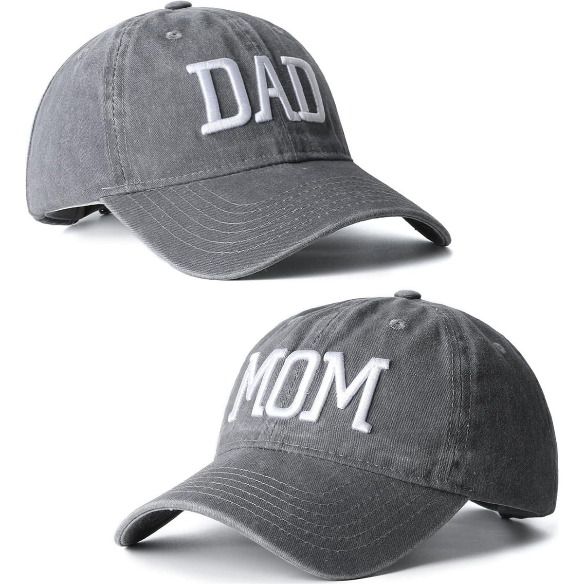 Mom And Dad Hats Set Of 2 Pcs Embroidered Adjustable Baseball Caps Gift For Parents Couples Classic Mom Dad Gifts Hat,Does not Apply