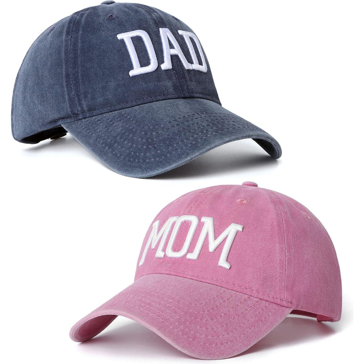 Mom And Dad Hats Set Of 2 Pcs Embroidered Adjustable Baseball Caps Gift For Parents Couples Classic Mom Dad Gifts Hat,Does not Apply