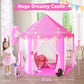 Monobeach Princess Tent for Girls, 55"x53", Indoor/Outdoor Playhouse with Star Lights, Kids Castle Toy