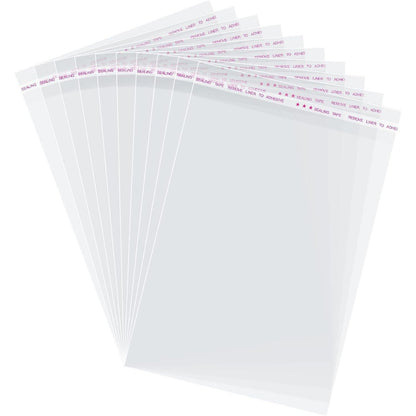 MorePack Self-Sealing Cellophane Bags, 6x9 Inches, 200 Clear Resealable Bags for Cookies, Favors, & Products