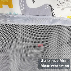 Mosquito Net For Baby CarSeat Car Seat Net For Newborn Carrier Breathable Mesh Net For Infant Car Seats, Stroller And Bassinets, Carrier, Elastic Edge, Kick Proof, Dinosaur, White, Patent Design,