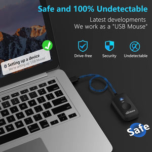 Mouse Jiggler Undetectable For Computer, USB Mouse Mover, Gaming Automatic Continuous And Assistive Click Device, Plug And Play, Simulate Mouse Pointer Movement To Prevent PC Going Sleep,