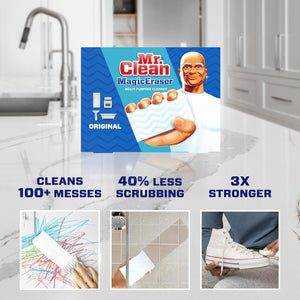 Mr. Clean Mr. Clean Magic Eraser Original Cleaning Pads, Multi Purpose Cleaner, Bathroom Cleaning Supplies, All Purpose Cleaner, White, 6 Count