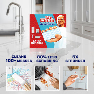 Mr Clean Magic Eraser Extra Durable, Multi-Purpose Cleaner, Shoe, Bathroom, Shower & Car Window Cleaner, 10 Count