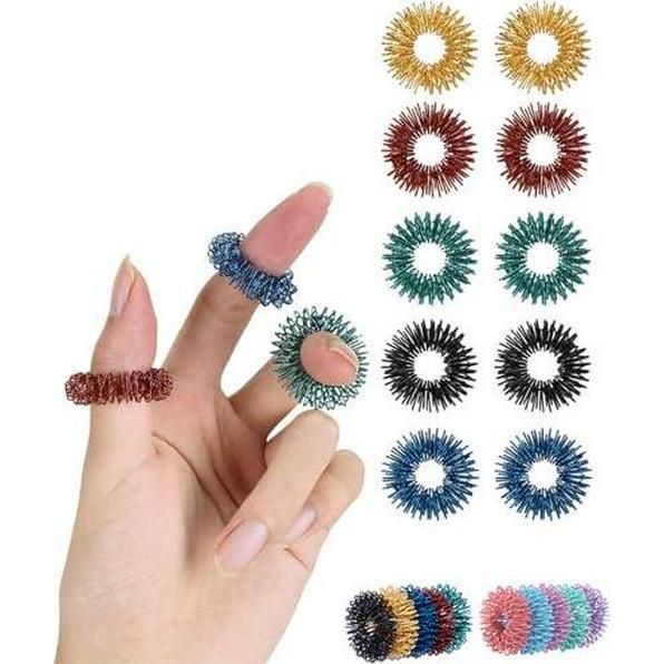 Mr. Pen Spiky Sensory Rings, 10-Pack Fidget Rings for Stress Relief, ADHD, Anxiety, Autism