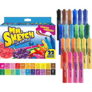 Mr. Sketch Scented Markers, Assorted Colors, Chisel Tip, 22 Count Pack