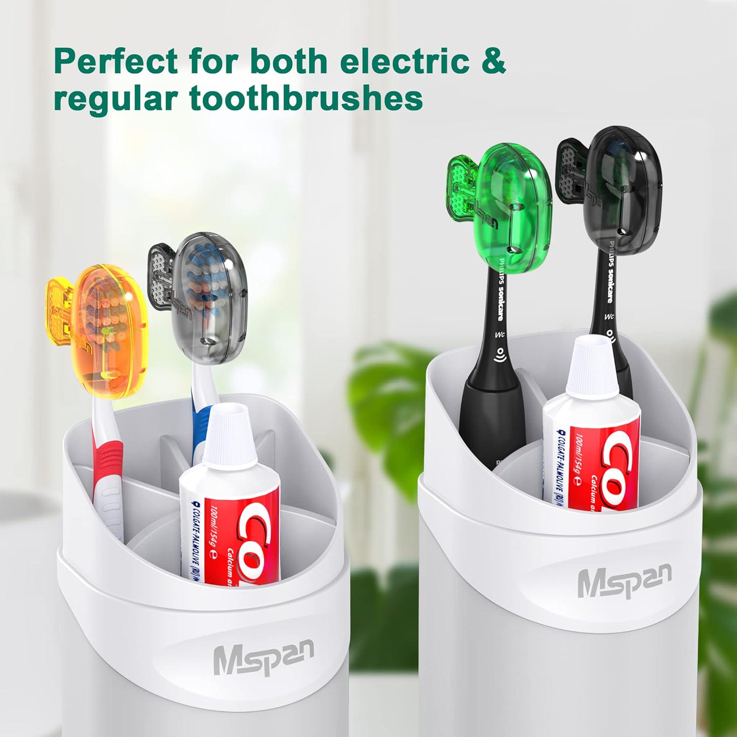 Mspan Electric Toothbrush Cover Cap: Brush Head Protector Cute Plastic Clip Pod - Toothbrush Travel Case For Traveling And Home - 4 Packs,
