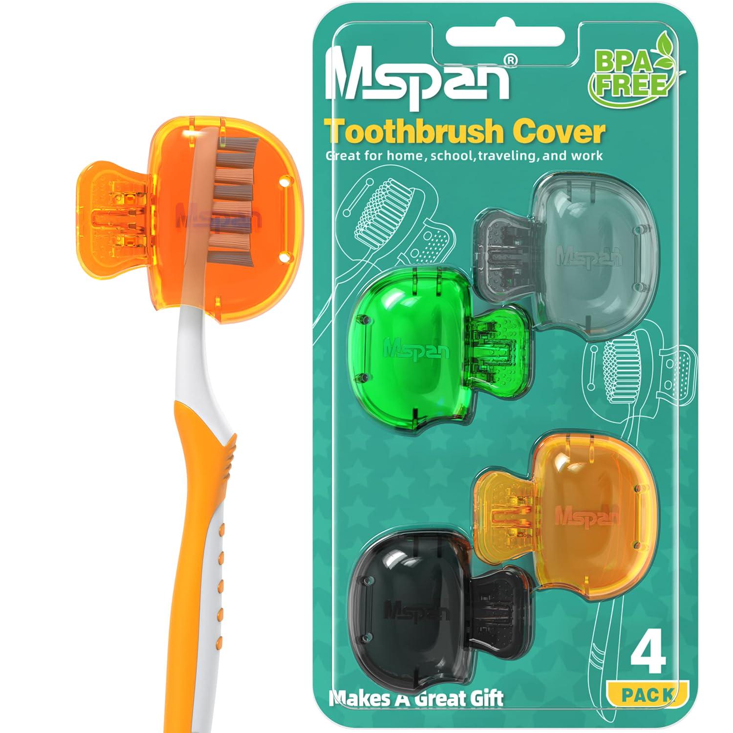 Mspan Electric Toothbrush Cover Cap: Brush Head Protector Cute Plastic Clip Pod - Toothbrush Travel Case For Traveling And Home - 4 Packs,