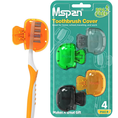 Mspan Electric Toothbrush Cover Cap: Brush Head Protector Cute Plastic Clip Pod - Toothbrush Travel Case For Traveling And Home - 4 Packs,
