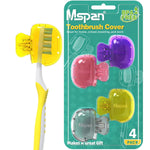 Mspan Toothbrush Head Cover Cap: Tooth Brush Protector Clip Compatible With Oral-B Philips Colgate AquaSonic - Plastic Pod Travel Case - 4 Packs,