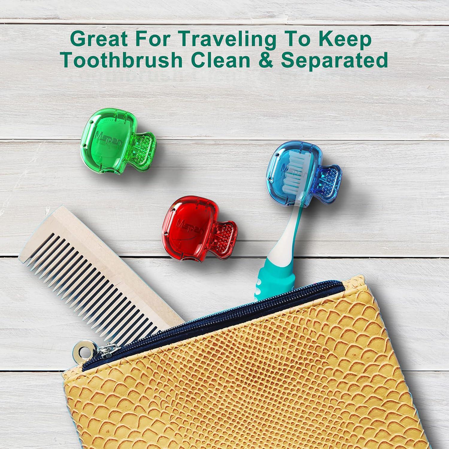 Mspan Toothbrush Head Cover Cap: Toothbrush Protector Brush Pod Case Protective Plastic Clip Bathroom Cool Stuff For Household Travel,