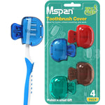 Mspan Toothbrush Head Cover Cap: Tooth Brush Protector Cute Plastic Clip Pod Compatible With Standard And Electric Toothbrush - Travel Case For Traveling And Home - 4 Packs,