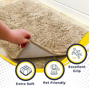 Muddy Mat Super Absorbent 30 x 19 Beige Pet Rug for Muddy Paws Non Slip Quick Dry Machine Washable
