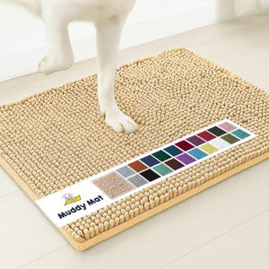 Muddy Mat Super Absorbent 30 x 19 Beige Pet Rug for Muddy Paws Non Slip Quick Dry Machine Washable
