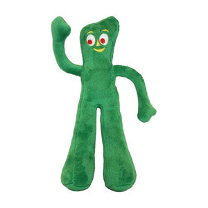Multipet Gumby Squeaky Dog Plush Toy 9 Inch Soft Stuffed Animal with Flexible Legs and Arms Green