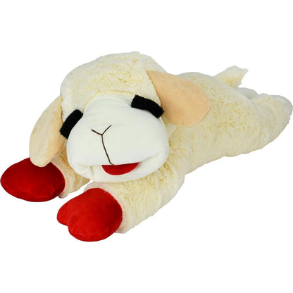 Multipet Lamb Chop Dog Toy 24 Inch Cream Jumbo Plush Squeaky Stuffed Animal for Large Dogs Cuddling and Playtime