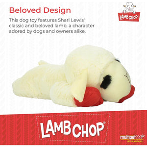 Multipet Lamb Chop Dog Toy 24 Inch Cream Jumbo Plush Squeaky Stuffed Animal for Large Dogs Cuddling and Playtime