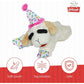 Multipet Lamb Chop Dog Toy with Birthday Hat, 10.5", Pink, Plush Squeaky Toy with 5 Squeakers, All Breeds