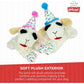 Multipet Lamb Chop Dog Toy with Birthday Hat, 10.5", Pink, Plush Squeaky Toy with 5 Squeakers, All Breeds