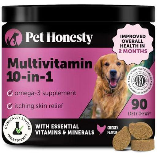 Dog Multivitamin Supplement, 90 Ct, Omega, Glucosamine, Probiotics, Skin, Coat & Joint Health