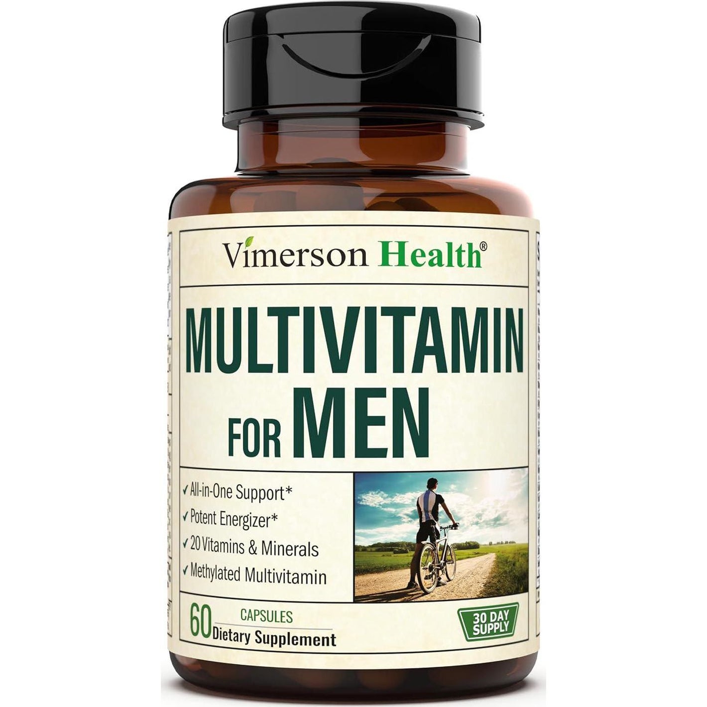 Vimerson Health Multivitamin For Men - Daily Mens Multivitamins And Multiminerals With Vitamin D, Vitamin C, B12 Zinc And More. Essential Vitamins For Men For Energy, Focus, Stamina, Performance, Mens Health. 60 Capsules