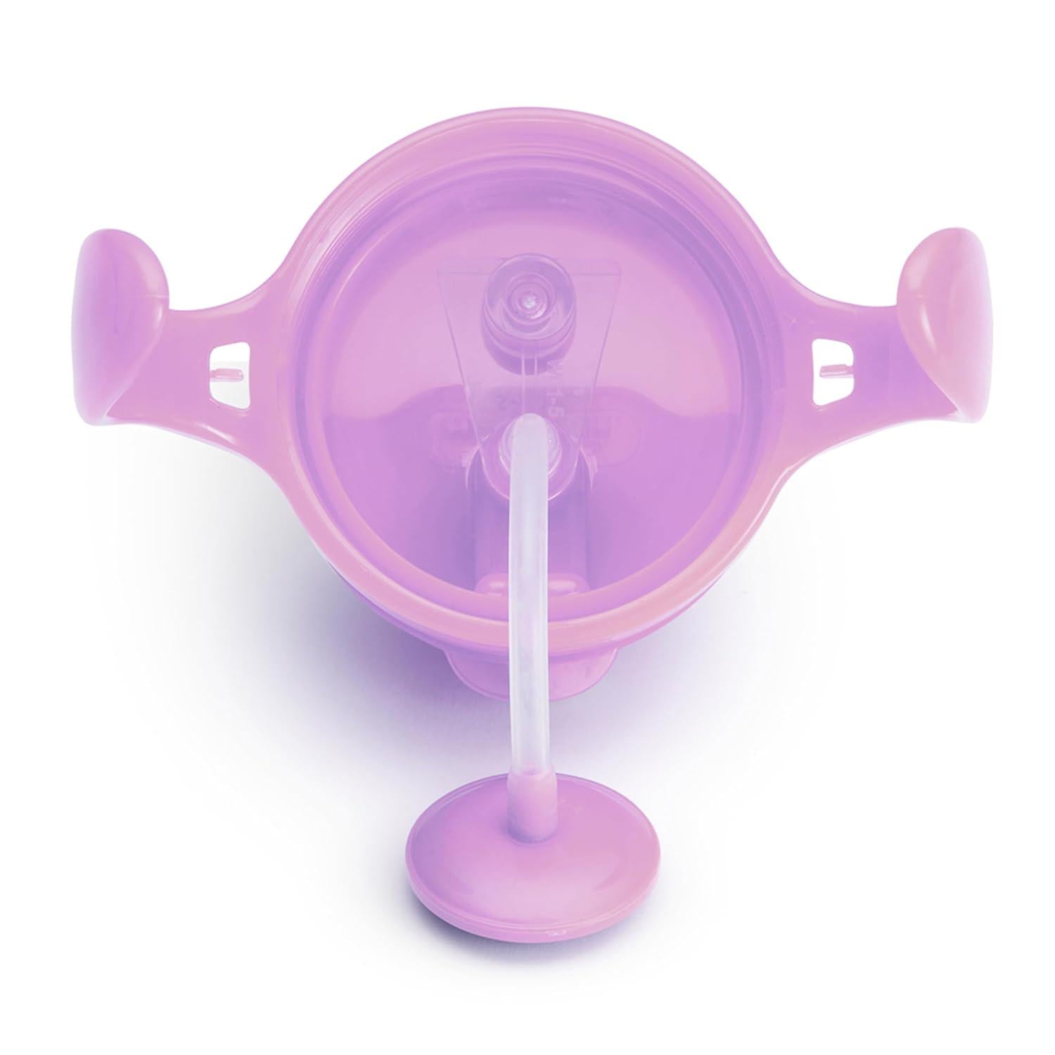 Munchkin Any Angle Sippy Cup For Toddlers, Weighted Straw Trainer Cup With Click Lock Lid, 7 Ounce, 2 Pack, Pink/Purple,735282177996