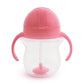 Munchkin Any Angle Sippy Cup For Toddlers, Weighted Straw Trainer Cup With Click Lock Lid, 7 Ounce, Pink,735282108402