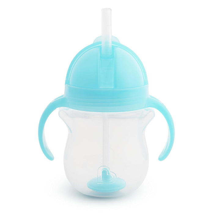 Munchkin Any Angle Sippy Cup for Toddlers, Weighted Straw, Click Lock Lid, 7 oz, Blue