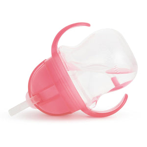 Munchkin Any Angle Sippy Cup For Toddlers, Weighted Straw Trainer Cup With Click Lock Lid, 7 Ounce, 2 Pack, Pink/Purple,735282177996