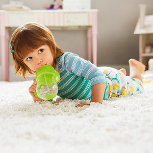 Munchkin Any Angle Sippy Cup For Toddlers, Weighted Straw Trainer Cup With Click Lock Lid, 7 Ounce, Green,735282448539