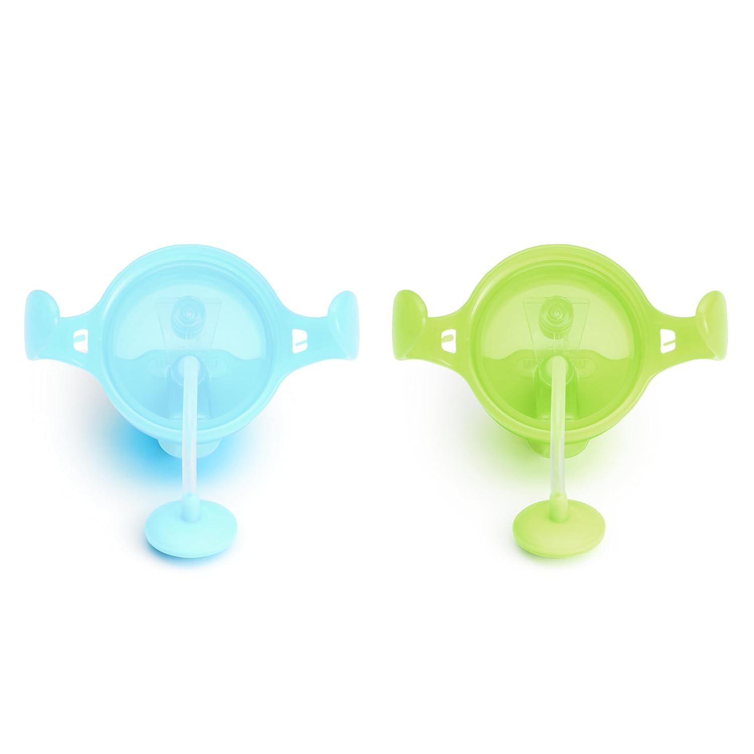 Munchkin Any Angle Sippy Cup For Toddlers, Weighted Straw Trainer Cup With Click Lock Lid, 7 Ounce, 2 Pack, Blue/Green,735282173493