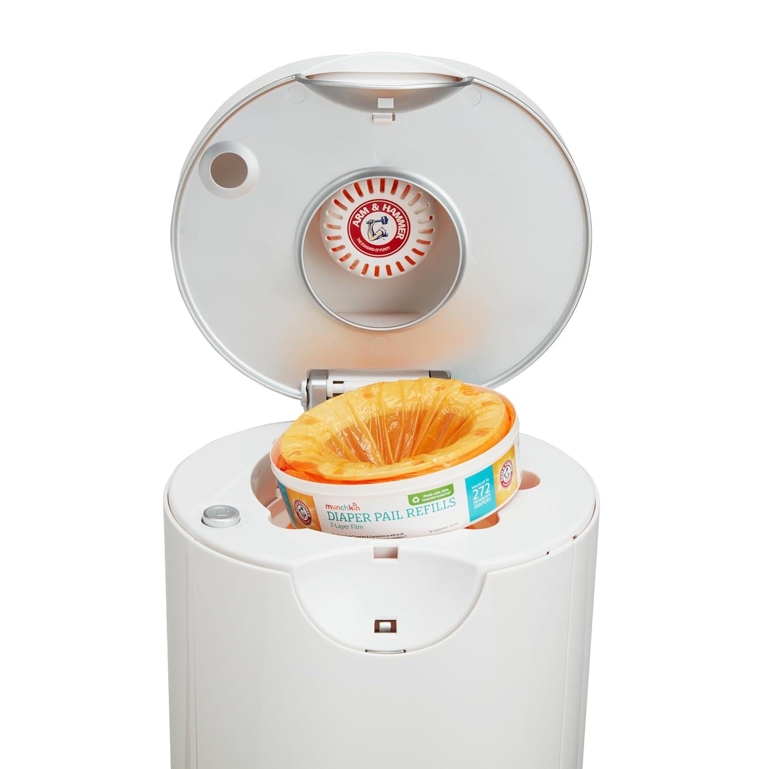 Munchkin Arm And Hammer Diaper Pail Refill Rings, Holds Up To 2,176 Newborn Diapers, 8 Pack,735282161285