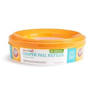 Munchkin Arm And Hammer Diaper Pail Refill Rings, Holds Up To 272 Newborn Diapers, 1 Pack,735282159022